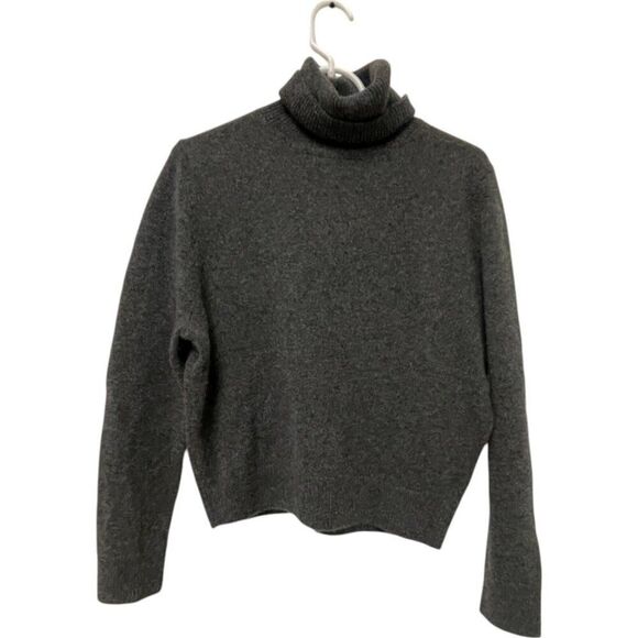Massimo Dutti Womens Sweater S Gray 100% Cashmere Turtleneck 5686/605 NWT